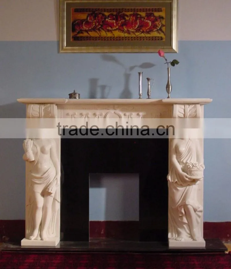 indoor freestanding marble fireplace mantel