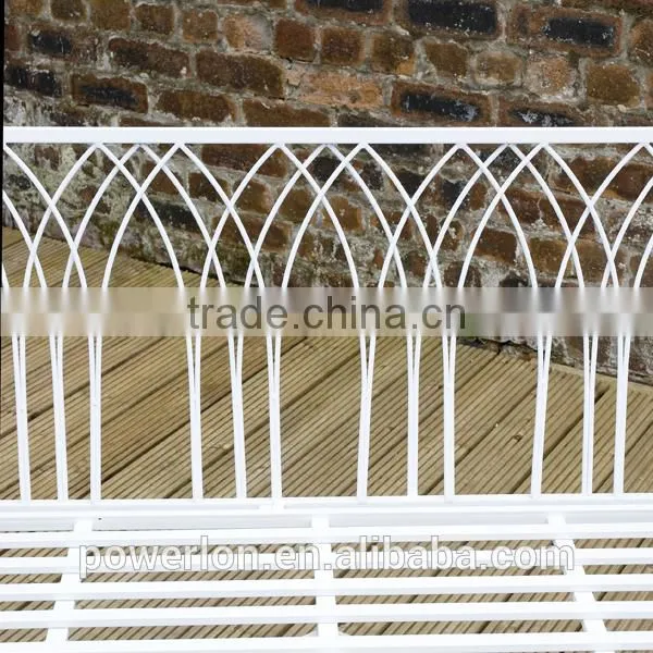 Gothic Arch Bench Cream with a Powder Coated Rust Effect