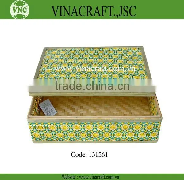 Decorative bamboo box set of 2