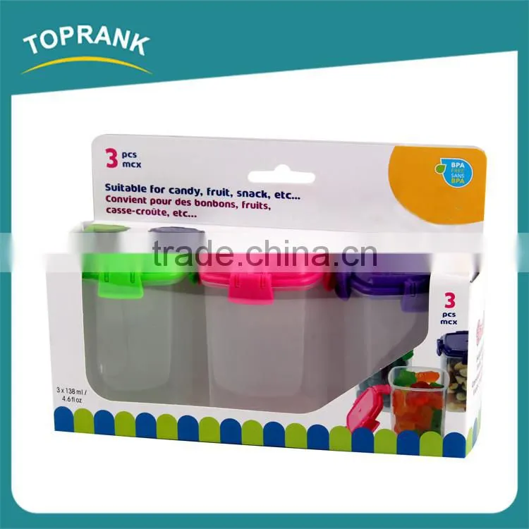 Food storage container 3pcs 138ml small plastic candy food storage container set