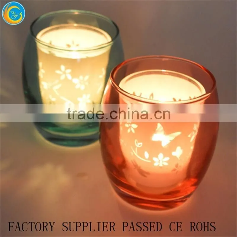 Double layer glass candle holder