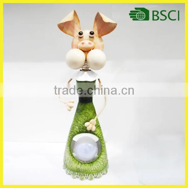 Metal home decoration pig solar light parts
