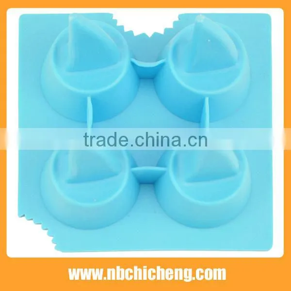Lovely Shark Fin Ice Cube Tray 4-tray Eco-friendly Silicone Ice Mould