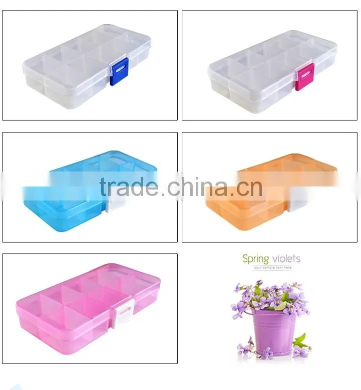 10 Adjustable Clearly Crafts Storage Stock Case Box Clear Jewelry Plastic box with compartments