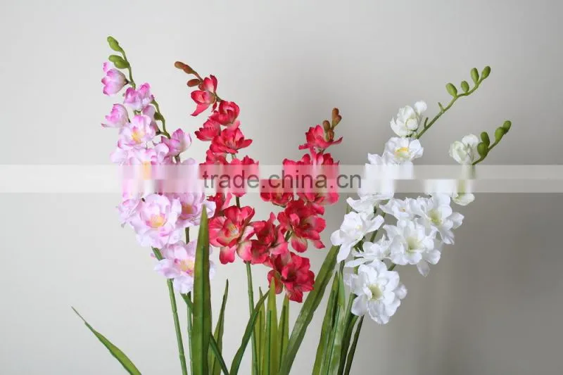 Two branches handmake artificial fabric orcihd for decoration
