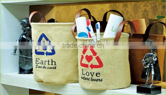 high quality large capacity hot sale cotton and flax cloth bucket to storage