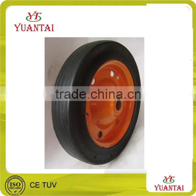 wheel barrow, garden tool cart, hand trolley use air wheel cart wheel PU foam flat free pneumatic solid rubber caster wheel