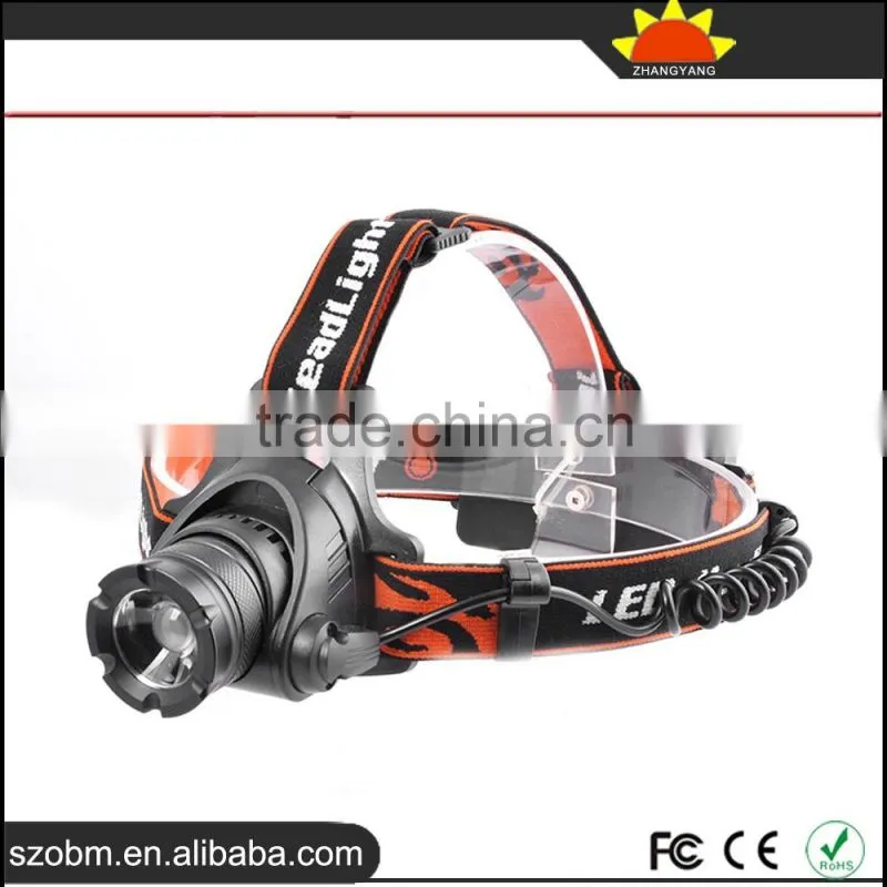 Wholesale high quality XQ50 T6 LED 2000Lm Waterproof Rechargeable LED Headlamp with 18650 battery ,charger