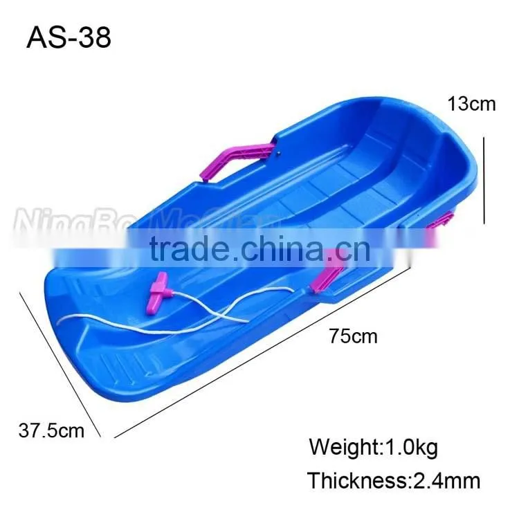 Kids Snow Sled Boat Sledge Glider Toboggan Sliding W/ Brakes Outdoor Sport