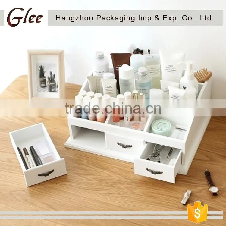 Latest style superior beautiful Wooden Storage Box Jewelry Container Makeup Organizer Case Handmade DIY Assembly
