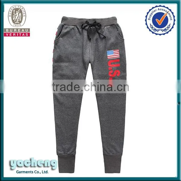 High quality custom printed pants dri fit pants man cotton sports pants wholesale cheap fleece pants tapered sweat pants
