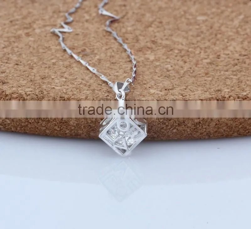 Modern personalized design jewelry 925 silver Rubik's Cube pendant