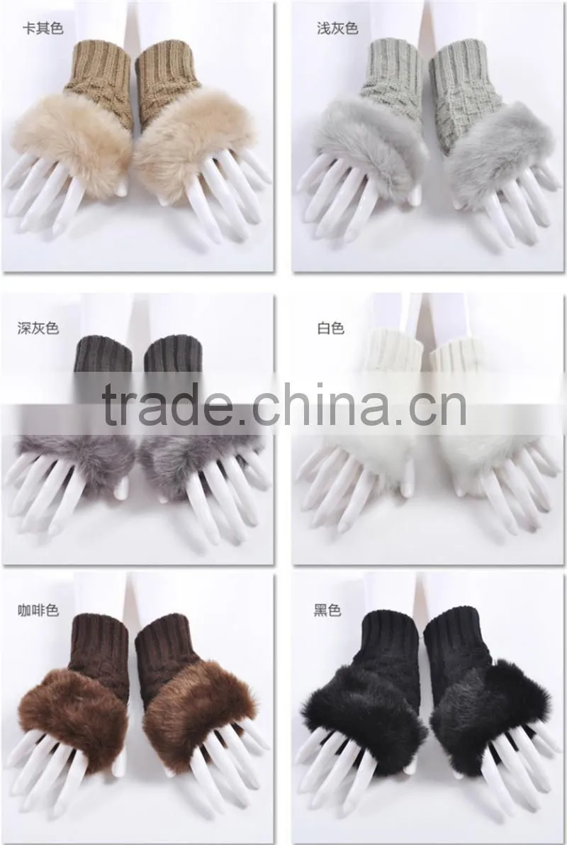heated pure color autumn winter soft lady gloves workout gloves