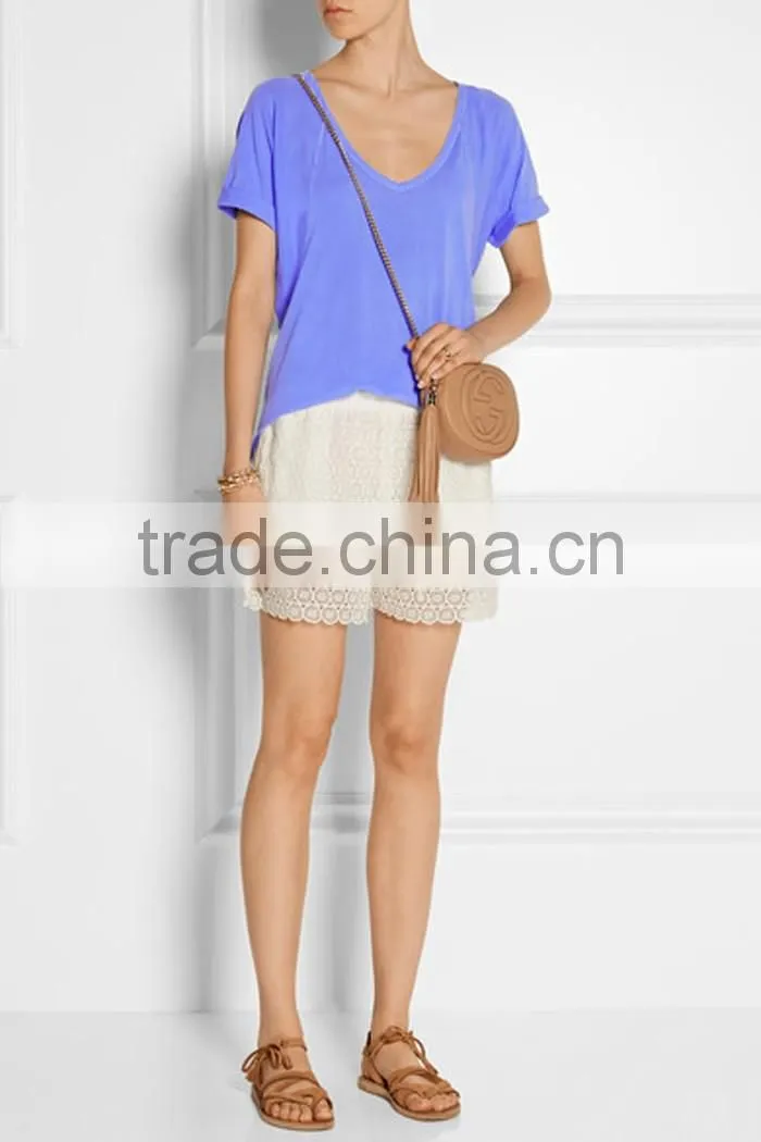 V neck loose cotton t shirt for women