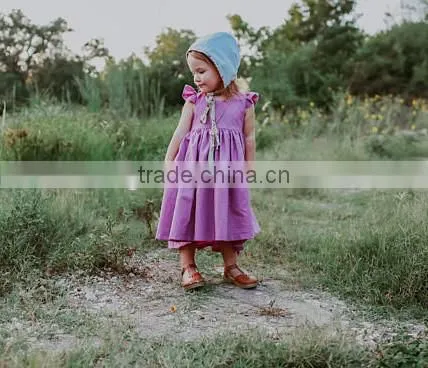 Tie Back Girls Dress Kids Clothing Wholesale Party Baby Girls Dresses Long Dress