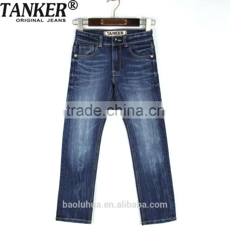 T1113K Comfortable boys kid Children stretchasble waist band Medium indigo jeans