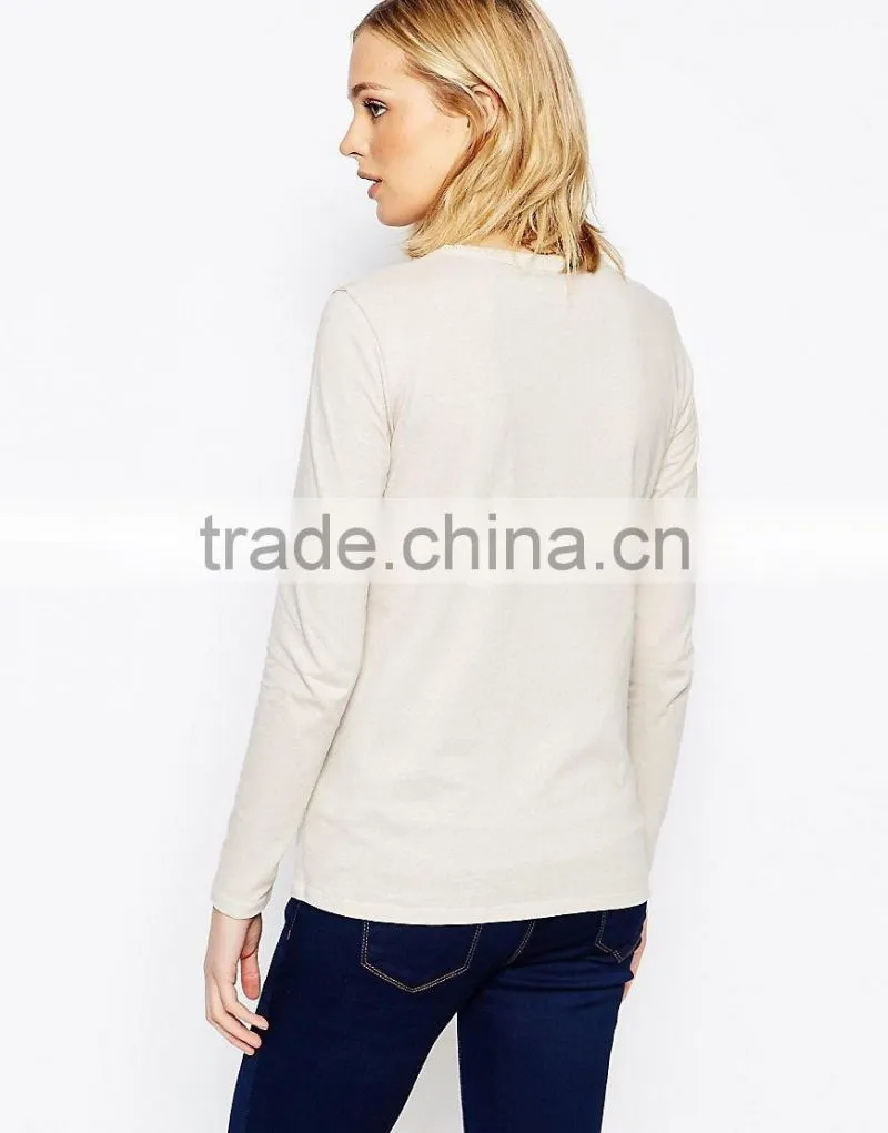 Regular fit comfortable long sleeve cotton fabric of maternity wear