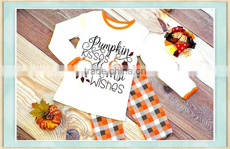 wholesale children's boutique clothing White pumpkin set kids clothing online store