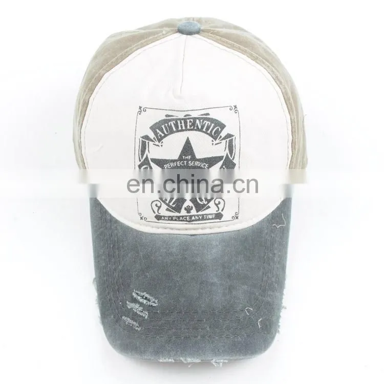TOROS unisex metal closure print distressed patch baseball cap