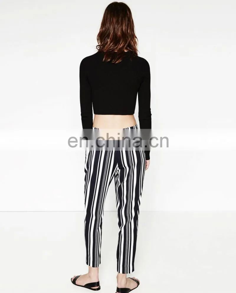 high quality new fashion women hip hop stripe pants