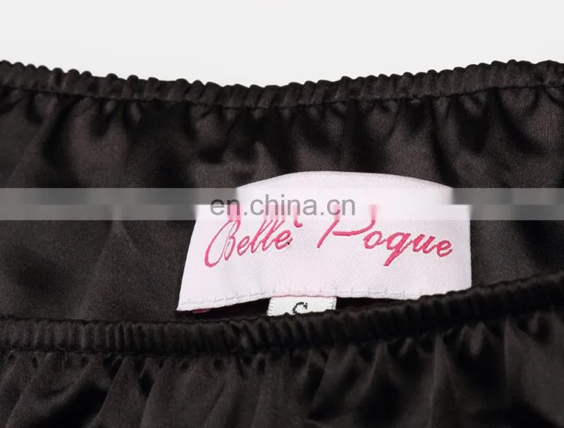 Belle Poque Vintage Retro Lace Satin Elastic Waist Asymmetrical High-Low Black Skirt BP000329-1