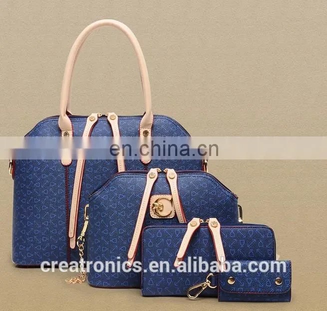 CR USA market expert new products on china market high capacity women leatehr tote bag with 4pcs purse bag set in handbags