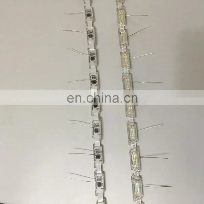 2017 HOT 60cm crystal extendable led flexible drl with flow turn signal 16leds white amber car daytime running light headlight