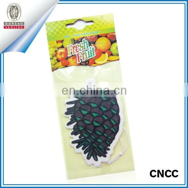 Hanging absorbent paper car air freshener