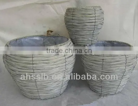 2014 grey woven willow garden decoration flowerpots