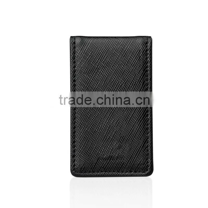 Saffiano leather magnetic money clip holder cash clip with hidden magnetic