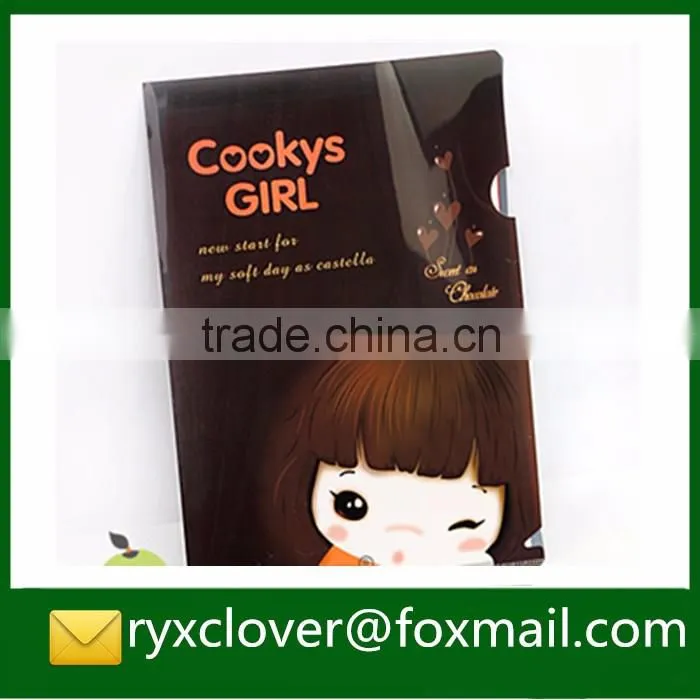 A4 PP plastic L shape file folder for students