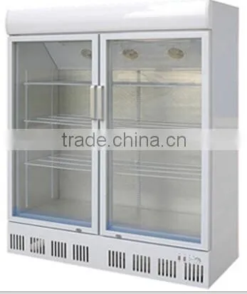 commercial display cooler 2 door beverage cooler