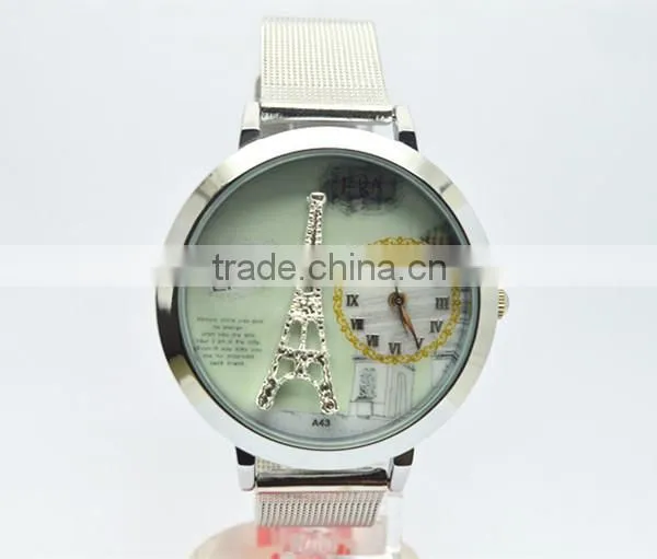 Eiffel Tower image ladies wrist watches quartz watches