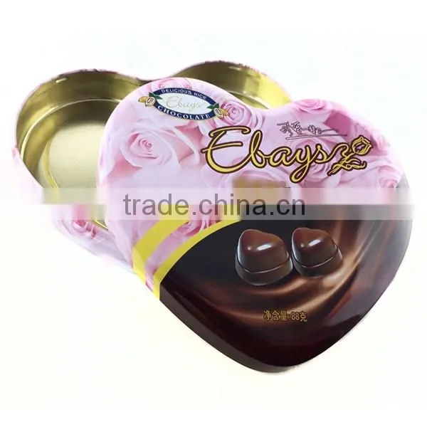 Christmas gift tins, heart shaped chocolate tin box for candy packing