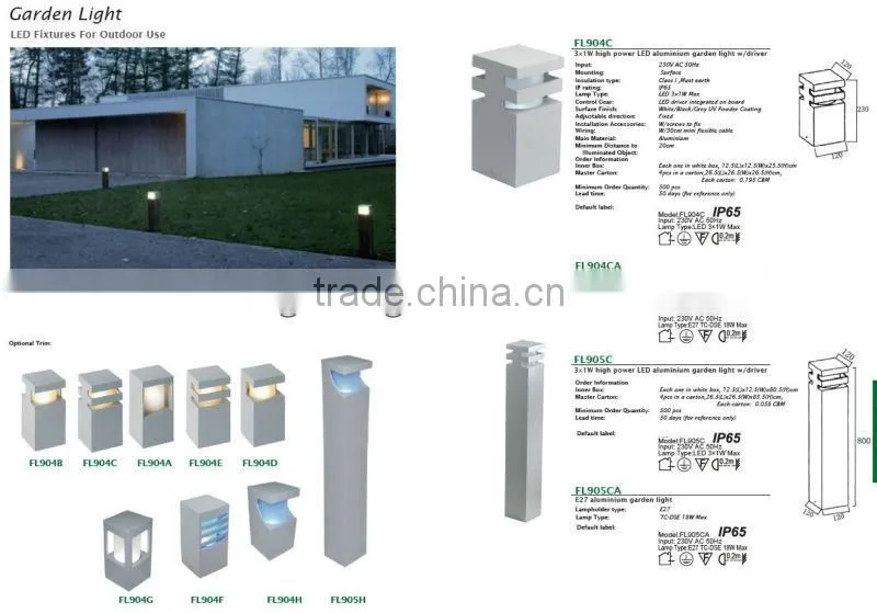 2014 new design CE China maunfactorure led garden light housing