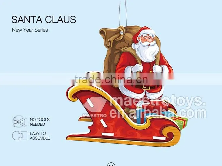 6PCS new year ornament 3d puzzle Santa Claus