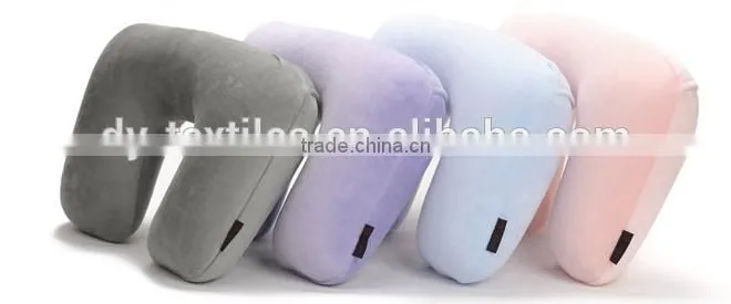 High quality colorful soft U shape inflatable travel neck pillow