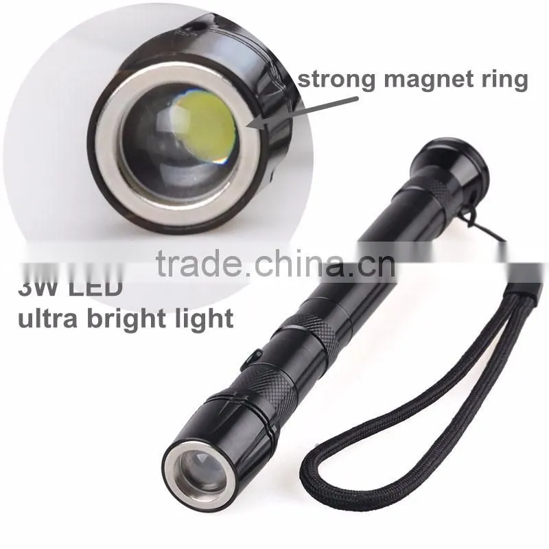 Telescopic Pick Up Tool Zoom Powerful Work Light Magnetic Flexible LED Flashlight