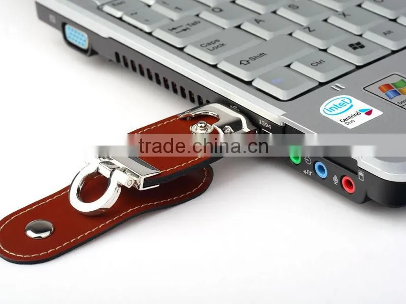Leather usb thumbdrive flash memory 2 gb