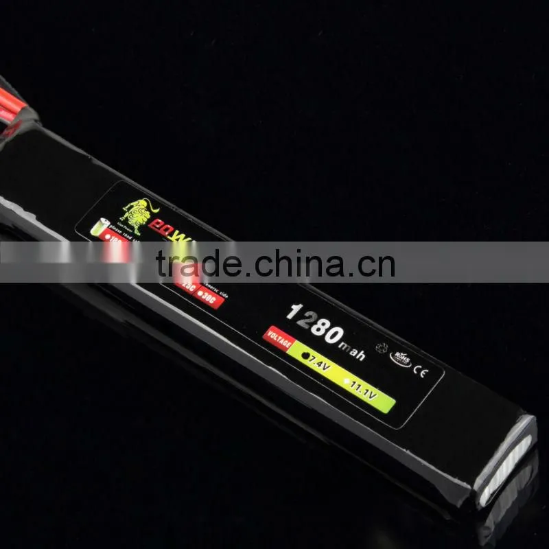 7.4V1280MAH20C Single airsoft battery gun battery
