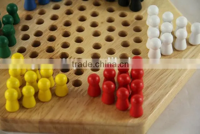 2015 new chess board games wooden chinese checkers game