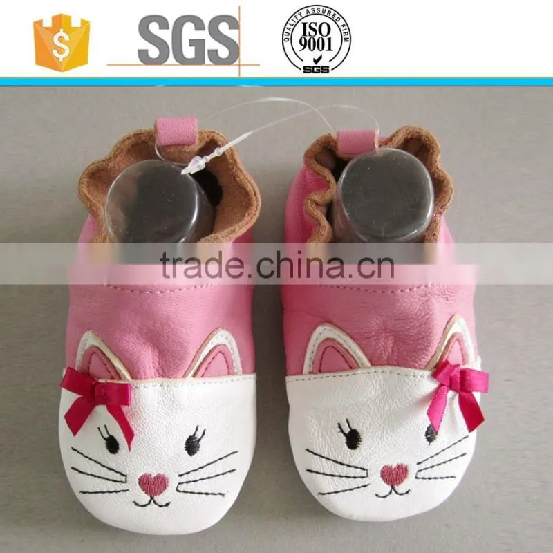 2016 girl boy kids sheep leather cat design baby soft shoes