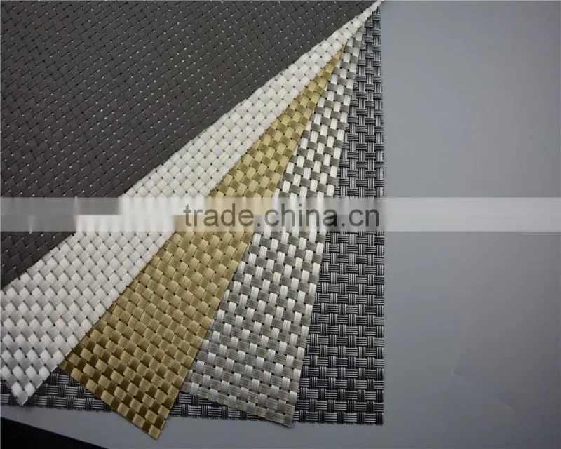 High quality 45*30cm PVC silver woven mesh placemat 8*8 gold color placemat table mat runner dining mat