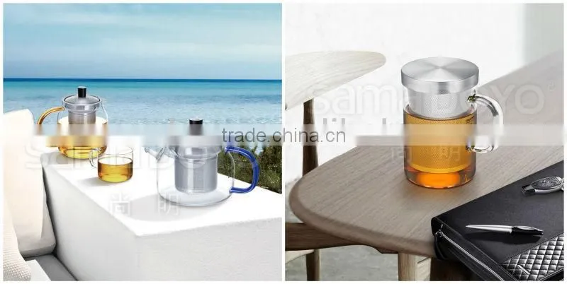 Samadoyo Elegant Glass Stainless Steel Infuser Teacups/Mugs Tea Brewer Cups