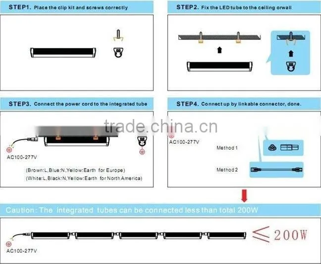 6ft 45W cooler door V shape led tube light Integrated led freezer light