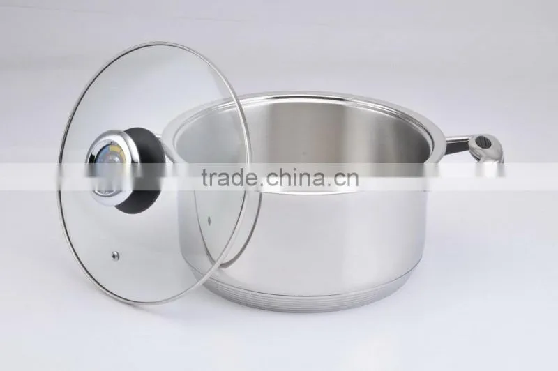 7 Layer Induction Bottom 304 Stainless Steel induction Cookware set with wide edge