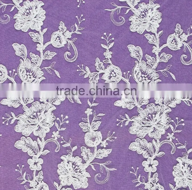 wholesale cheap nylon cotton 3d flower lace embroidered new york wholesale fabric lace for dress