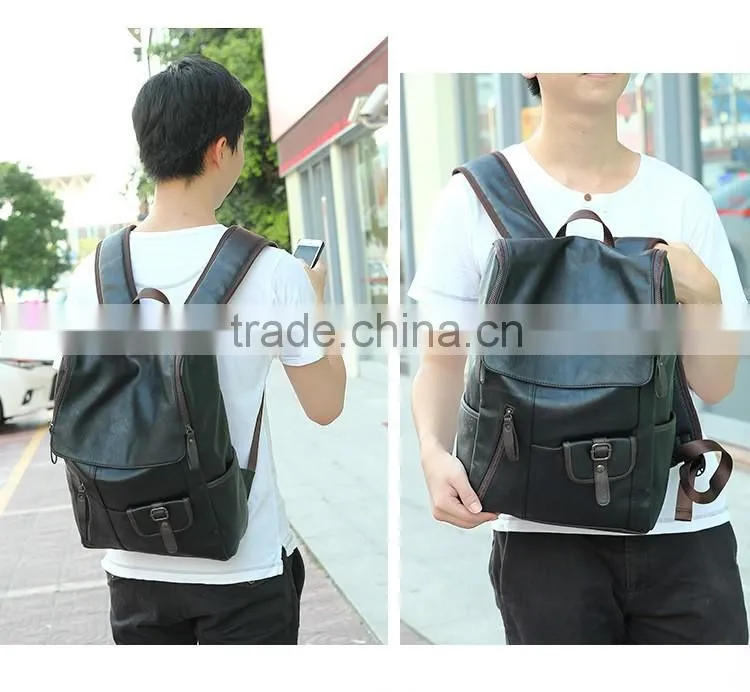 2015 vintage mens leather laptop bag backpack