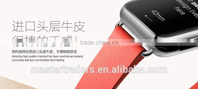 Original Rock 38MM Buckle Genuine Leather Watch Band Wrist Strap With 12 Holes For Apple Watch MT-3510