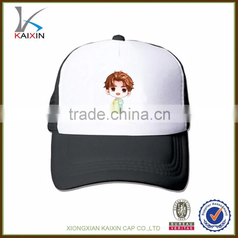 customize oem designed digital printed curved baseball type trucker mesh cap
